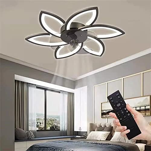 SIGOLY Moderno Silenzioso LED Ventilatore da Soffitto con Luci, Elegante Decorativo Camera da Letto Ventilatore Luce, ABS Invisibile Pale del Ventilatore, 3 velocità del Vento Marriage