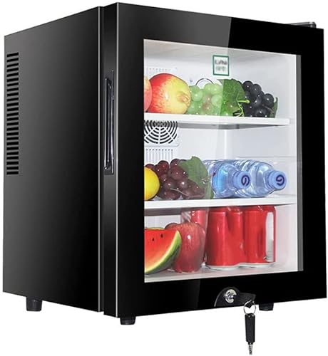 Mini Refrigerador De 30 L Para Debajo Del Mostrador, Refrigerador Independiente Con Despensa, Refrigerador De Mesa Con Función De Refrigeración Y Calor, Luz LED + Cerradura Y Llave Para Dormitorios