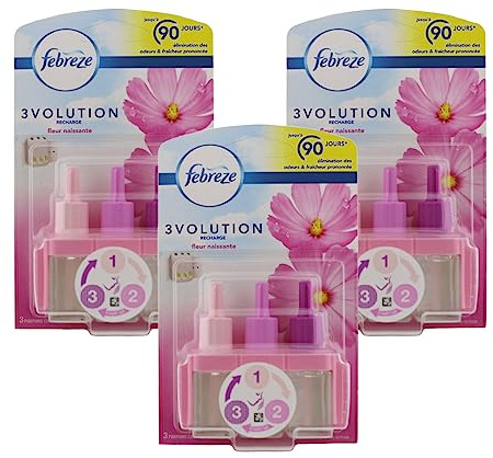 3x Febreze 3Volution Paradiesblume Lufterfrischer Nachfüller je 20ml