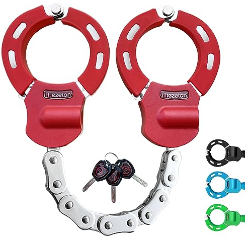 Mezelon E Scooter Schloss | Fahrradschloss | Hochsicherheits-Schlösser | Handschellenschloss | Hochbelastbare Schlösser für E Scooter/Fahrräder/E-Bike/Motorrad