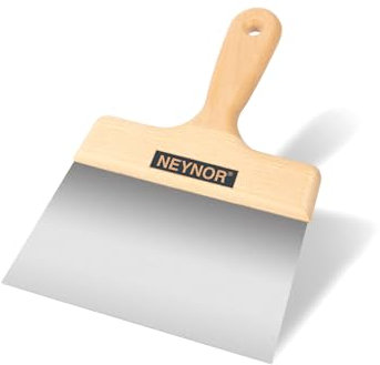 NEYNOR® Couteau à Enduit en Inox 180 mm - Spatule de Façade à Lame Plate - Couteau à Enduire avec Lame - Manche en Bois - Made in EU