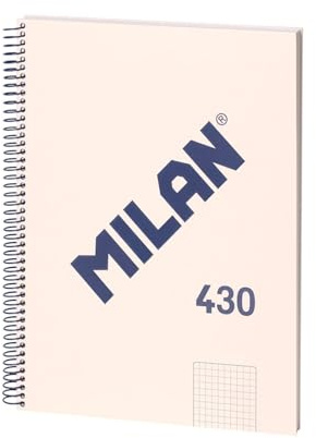 MILAN® Notizbuch A4, Hardcover, kariert 5 x 5 mm, 80 Blatt, Papier 95 g/m², Serie 1918, beige