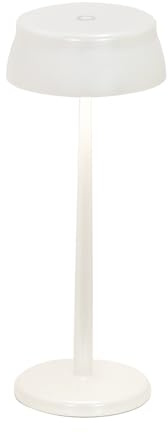 Zafferano, Lampada Sister Light Wi-Fi, Lampada da Tavolo Ricaricabile e Senza Fili con Controllo da Remoto, per Salotto ed Esterni, Dimmer a Step, 2200-4000 K, Altezza 32,8 cm, Colore Bianco Perlato