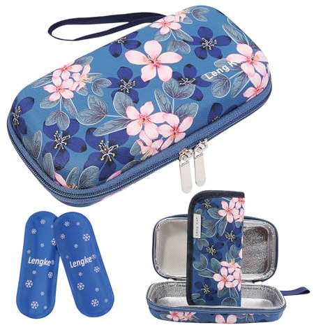 BOMKEE Custodia Termica per Insulina, Tasca Isolata per Insulina, Borsa Organizer per Medicamenti Refrigerati, Borsa Portaoggetti con 2 Pacchetti di Ghiaccio