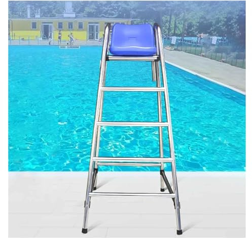 Pool Stuhl Hohe Pool Deck Rettungsschwimmer Stühle, 120cm 150cm 180cm hohe Rettungsschwimmer Stuhl für Outdoor-Wasser-Park Poolside Patio Strand See, Heavy Duty Edelstahlrahmen erhöhten Stuhl (Color
