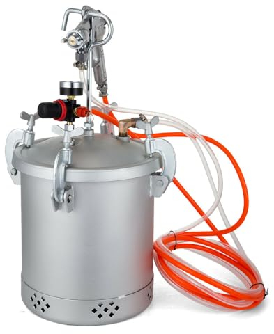 Farbspritzpistole FarbbehäLter DruckbehäLter Lackierpistole FarbsprüHsystem DruckbehÄLter FarbsprüHgeräT Lackpistole Farbmengenregler Drehbare DüSe StandarddüSe Hohes Volumen Mit 2 Schlauch 10 L