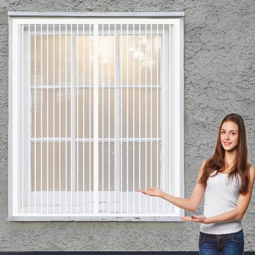 Fliegengitter für Dachfenster 90 x 140 cm Fenster Mückengitter in Verschiedenen Größen Auswählbar Fenster-Fliegengitter für Alle Fenster Bis, Weiß