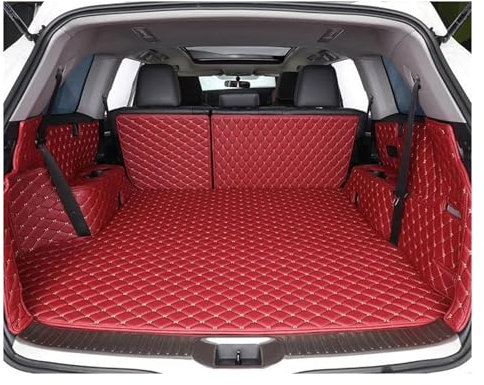 Kofferraumwanne Für VW Für Tiguan 2017 2018 2019 Cargo-Liner Teppich Innenteile Zubehör Abdeckung Auto Kofferraummatte Kofferraummatte(Wine Full Set)