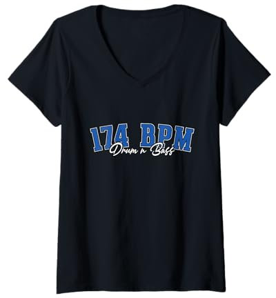Damen Drum & Bass Design Drum n Bass 174 BPM Dnb T-Shirt mit V-Ausschnitt