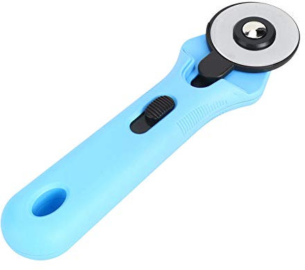 Nähzubehör, Rollschneider mit Griff, 45 Mm Runder Stoff-Rollschneider, Stoffmesser, Rollen-Rotationsschneider, Nähzubehör, Stoffschneider für Papier, Kleidung, Stoff, (BLUE)