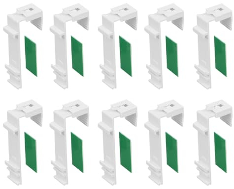 NOPKESV 10 Stück Klemmhalter lang für Kle*fix Doppelrollo Duo-Rollo zum Klemmen und Kleben ohne Bohren als Zubehör oder Ersatzteil für die Aufhängung am PVC-Fenster,Balkontür
