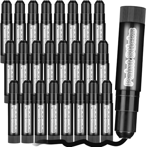 Gilprop 24 Pcs Solid Tempera Paint Sticks Washable Quick Drying Paint Sticks Bulk No Mess Crayons for Painting Canvas Posters Arts Project Gifts (Black)