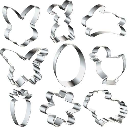 Ausstechform Ostern, 9 Stück Plätzchen Ausstechformen Ostern Keksausstecher Ostern Ostern Ausstecher Set Hasen Ei Blume Schmetterling Küken Karotte Schaf Osterplätzchen Plätzchenausstecher (ostern)