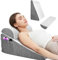 Cuscino a cuneo per letto, cuscino triangolare in memory foam, per apnea notturna, bruciore di stomaco, russare, altezza delle gambe 30,5 cm, supporto lombare per sedersi sul letto