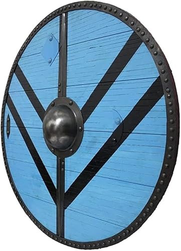 Wikingerschild Lagertha, authentische Kampfbereite, mittelalterliche Rüstung, rund, Holzschild, LARP-Schild