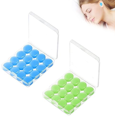 32 Unidades Tapones para Oídos de Silicona para Dormir y Nadar - Reutilizables y Moldeables con Reducción de Ruido para Viajes, Trabajo y Estudio (Incl. Caja de Almacenamiento, Impermeables)