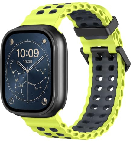 Astorgos Bracelet Ocean Watch Compatible avec Apple Watch 42/44/45/46/49mm | Pour iWatch Ultra 3/2/1, S11/10/9/8/7/6/5/4/3/2/1, SE 3/2/1, pour Hommes et Femmes, Respirant, Silicone Souple, Bicolore