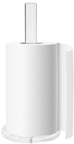 Portarrollos de Cocina, Soporte acrílico Transparente para Toallas de Papel con Base Gruesa, dispensador de Rollos para Cocina, Inodoro y baño