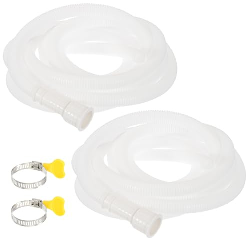 PATIKIL 2Set 13.12ft Klimaanlagen Ablaufkit Universeller AC Ablaufschlauch | Verbindungsschlauch, Mit Klemme, Schneidbarer Gummiadapter, Für Mini-Split Fenster AC Einheit, Entfeuchter Wasserhahn