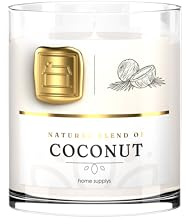Large Coconut Candle - Candle Gift for Women & Men with Lid - (300g/60hr) Long Burn Time with Coconut, Lime, Mango & Pineapple - Organic & Vegan Scented - Relaxation, Aromatherapy & Wellness