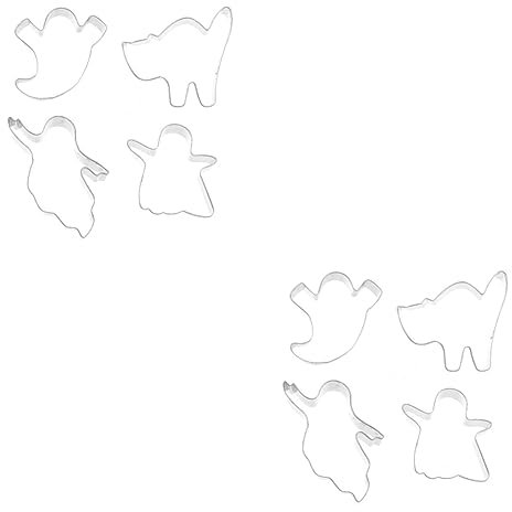 Cabilock 2 Series Cortadores De Galletas De Halloween Inoxidable Para Diy Molde De Galletas Herramientas De Repostería Para Decorar Pasteles Y Hacer Dulces 4 Piezas*2