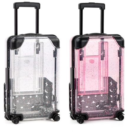 Luxvara Mini-Reisekoffer Reisekoffer Geldgeschenk Urlaubskasse 2 Stück - Reise Geschenk Verpackung Hochzeit Deko-Koffer Handyhalterung Spardose, Miniatur Koffer Geschenkbox für Urlaub Reisekasse