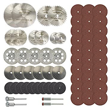 Mini Circular Saw Blade Set 65pcs Metal Wood Cutting Discs Resin Cut-Off Wheels Metal Saw Blade for Rotary Tool