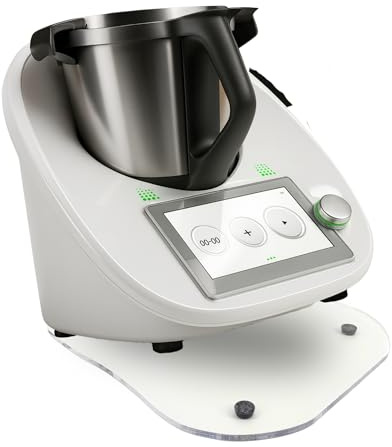 TronicXL Gleitbrett für Thermomix TM6 TM5 TM31 Rollbrett Unterlage aus Acryl Zubehör für Thermomix Gleiter für müheloses Verschieben + Anti-Rutsch Füße