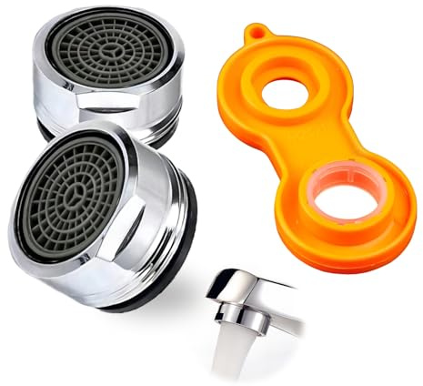 2 PCS Filtro Aireador De Grifo M24 De Acero Inoxidable, con Filtro ABS y 1 Llave, Filtro Grifo De Ahorro De Agua para Cocina y BañO, para Grifo Cocina Baño