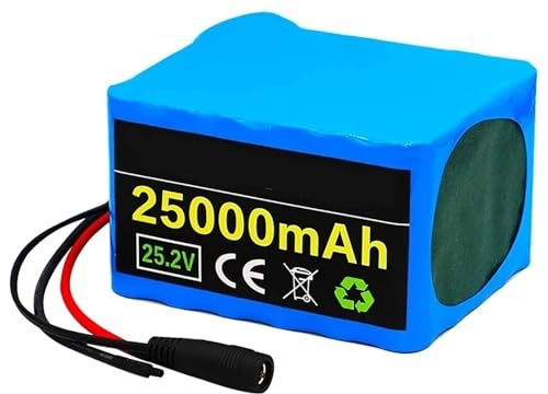 24V 25Ah E-Bike Batterie, 25.2V 6S4P Elektro Fahrrad Akkupack Eingebauter BMS Mit Ladegerät Wasserdichter PVC-Akku Für 50W 150W 250W 350W 500W Motor 24V 25AH,T