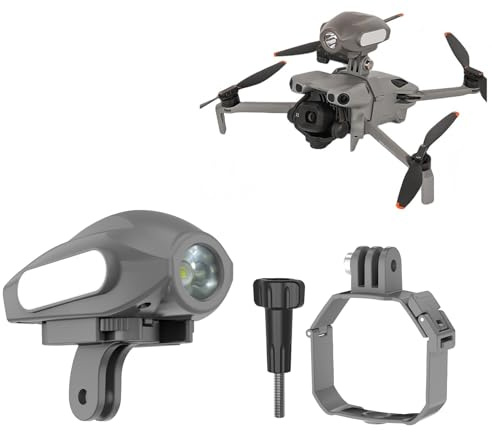 OURHZTB Drone Night Flight Light Strobe Light for DJI Mini 5 Pro, Rechargeable LED Headlight Searchlight Spotlight with Extension Bracket Adapter Mount for DJI Mini 5 Pro Drone Accessories