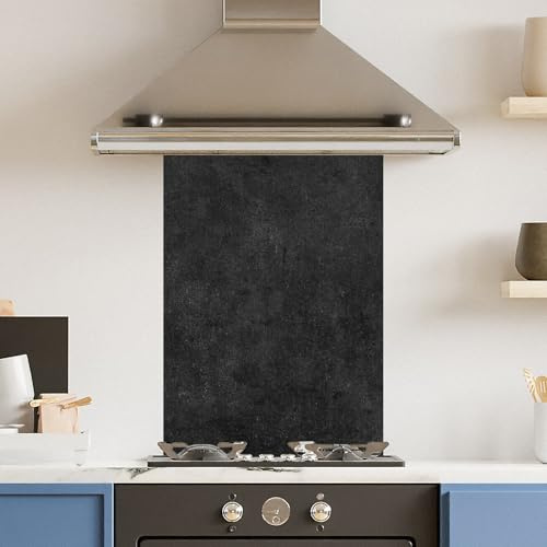 Premium 75 x 90cm Black Marble 6mm Glass Toughened Kitchen Splashback