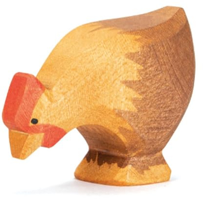 Ostheimer 13123 Huhn braun pickend aus Holz Höhe 4cm