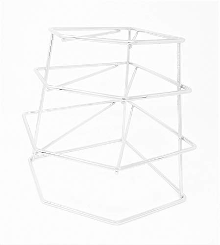 Cookspace Corner 4 Tier Heavy Duty Chrome Plated Plate Holder Stand Space Saver Storage Rack (Chrome)
