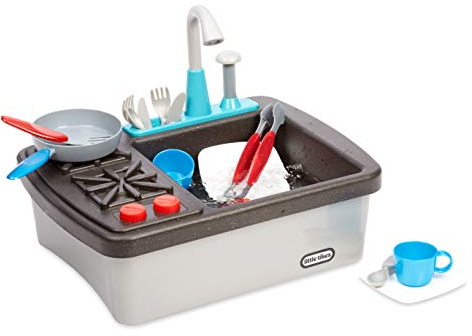 little tikes 654497E7C First Sink & Stove - Interaktiv & Realistisch mit Geräuschen - Schein-Spielgerät für Kinder, Waschbecken