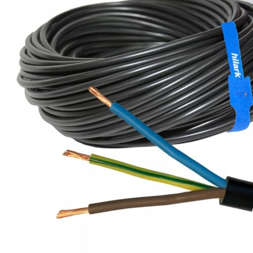 Hilark Cable Tech Kabel PVC H03VV-F 3x1,5 mm² (3g1,5 mm²) 100m schwarz Hilark