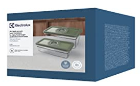 Electrolux Behållare För Vakuumförpackning, Säker Förvaring Av Mat, Modell EVFB1, BPA-fri, Starkt Vakuum & Lufttäta Behållare Bevarar Mat & Näring Längre, Frys- & Diskmaskinssäkra, 2-pack