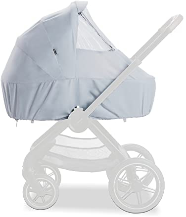 hauck 2in1 Universal Regenschutz Kinderwagen für Babywanne und Sportsitz, Grau - Kompatibel mit Walk N Care Set - Zugängliches Fenster - Kordelzug - Sonnenblende - Stoff & PEVA Folie