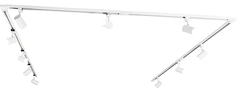 Qazqa Smart led Modern Schienensystem Lampen Komplettset, Schienenbeleuchtung, Deckenstrahler, Deckenspot - Iconic Jeana - Weiß, 2700K - 6500K, dimmbar, 10-flammig, 476cm, Ideal als Flur