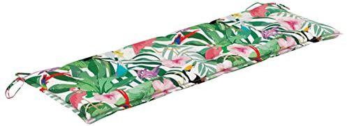 Tidyard Bankauflage Sitzbank-Kissen Sitzkissen Gartenstuhlauflagen Gartenauflagen Stuhlkissen Stuhlauflage Sitzauflagen Sitzpolster 150 x 50 x 7 cm (L x B x T) Mit Vögeln, Blättern und Blumen Stoff