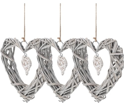 ABOOFAN 9stücke Weiden Herzkranz Rustikale Hängende Dekoration Für Wände Türen Und Fenster Für Hochzeiten Valentinstag Und Partys Naturmaterialien