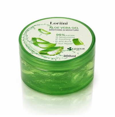 Loriini Aloe Vera Gel 300 ml - Natürliches Gel für Gesicht, Körper und Haare | Natural Extract, Soothing and Moisturizing Face, Body, Hair