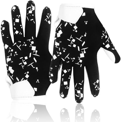 WATSAVPUP ungdom fotbollshandskar barn silikon grepp sport mottagarhandskar med super stick förmåga för förbättrad spelupplevelse träning för nybörjare (fragment, 14-15 cm)
