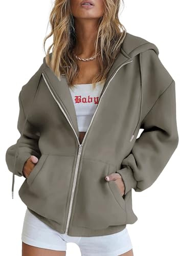 Timuspo Hoodie Damen Sweatjacke 2026 Kapuzenjacke Herbst Winter Lang Sweatshirt Kapuzenpullover Mit Kapuze Reißverschluss Mantel Oversize Pullover