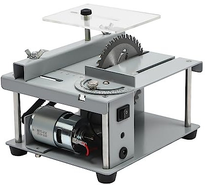 OUBUBY Mini sega circolare da banco per la lavorazione del legno, sega da banco multifunzione, utensile da taglio di precisione portatile, 96 W, adatta per tagliare piccoli bastoncini di legno,