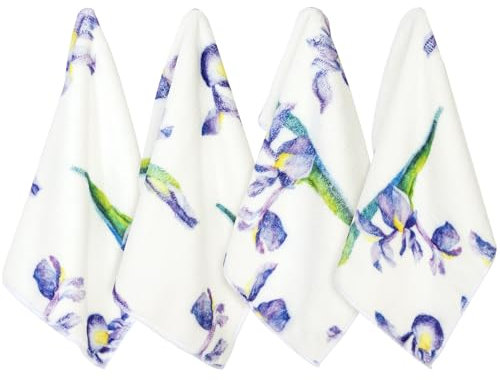 PHOGARY Lingette Démaquillante Lavable en Microfibre, 4 Serviette Visage Skincare, Lingettes Petite Serviette Main Gant de Toilette Microfibre Chiffon, Douces pour la Peau (30,5 x 35,6 cm)