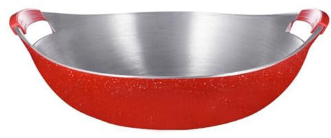 XHTLLO Fischtopf, Aluminiumlegierung, Kochender Fischsuppentopf Mit Doppelgriffen, Antihaftbeschichtung, Für Gewerbliches Kochen zu Hause(36cm)