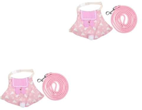 Milisten 2sätze Kaninchenbekleidung Bunny Geschirr Mit Leine Für Kleine Haustiere Leicht Und Hautfreundlich Für Ausflüge Und Tägliche