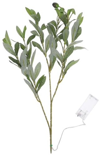 OSALADI Olivenzweiglampe Mit Led Künstliche Olivenzweige Für Vase Simuliertes Olivenblatt Als Dekorative Leuchtmittel Für Wohnzimmer Büro Und Innenraum 45.00 X 23.00 X 23.00 cm