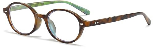 LJCZKA Occhiali Luce Blu Ovali Donna Uomo Montatura Occhiali da Vista Rotondi Anti Affaticamento per Computer Gioco Lettura